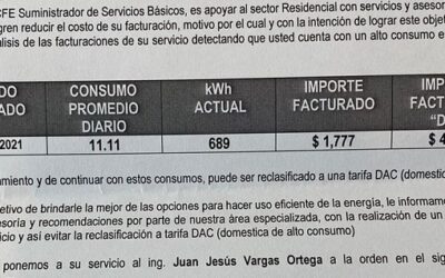 Carta CFE Análisis de Facturaciones